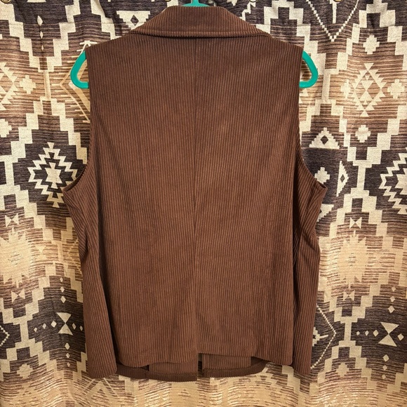 Women’s Brown Corduroy / Ribbed Vest, SHEIN Size 1XL - Picture 7 of 8